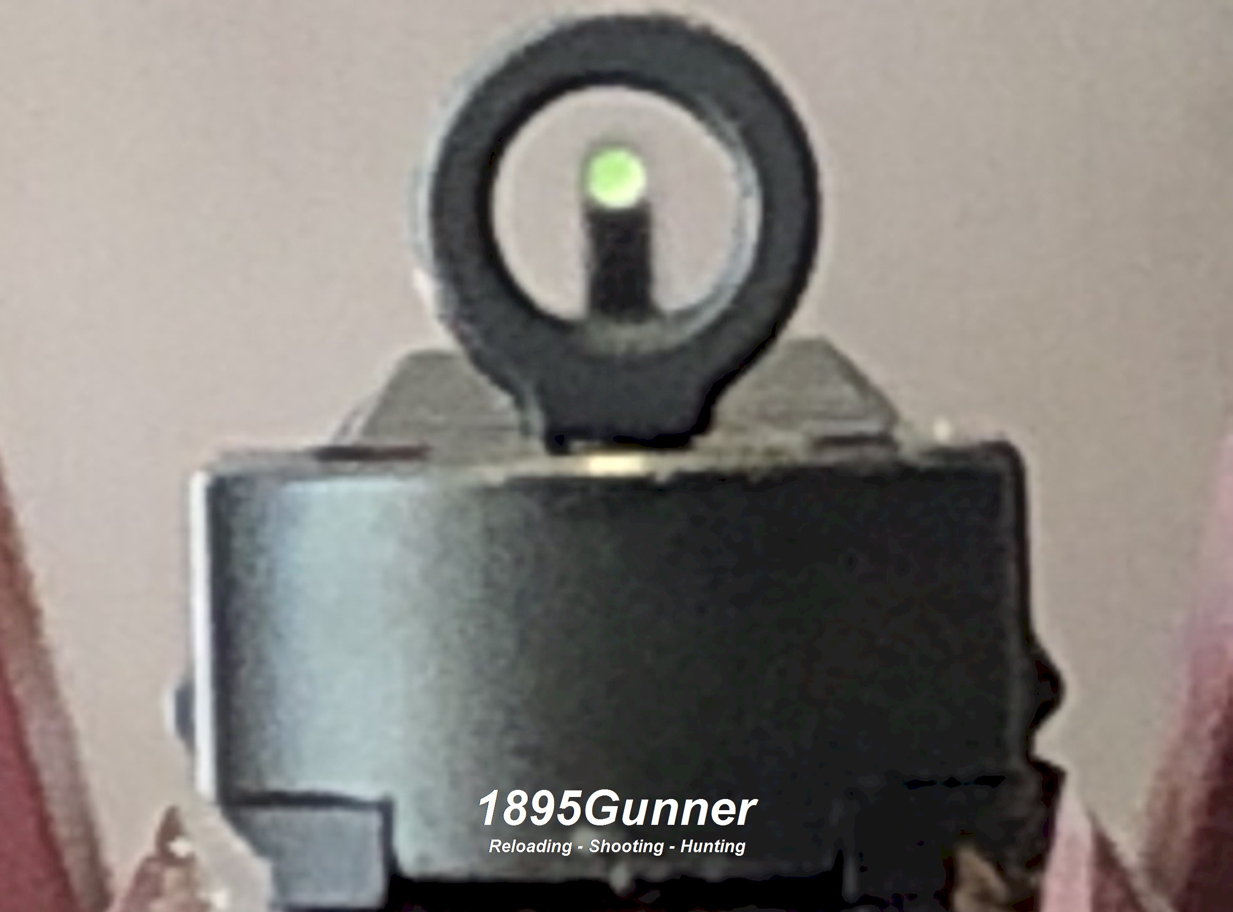 The Ghost Ring Rear and and tritium fiber optic, high visibility day/night front sight