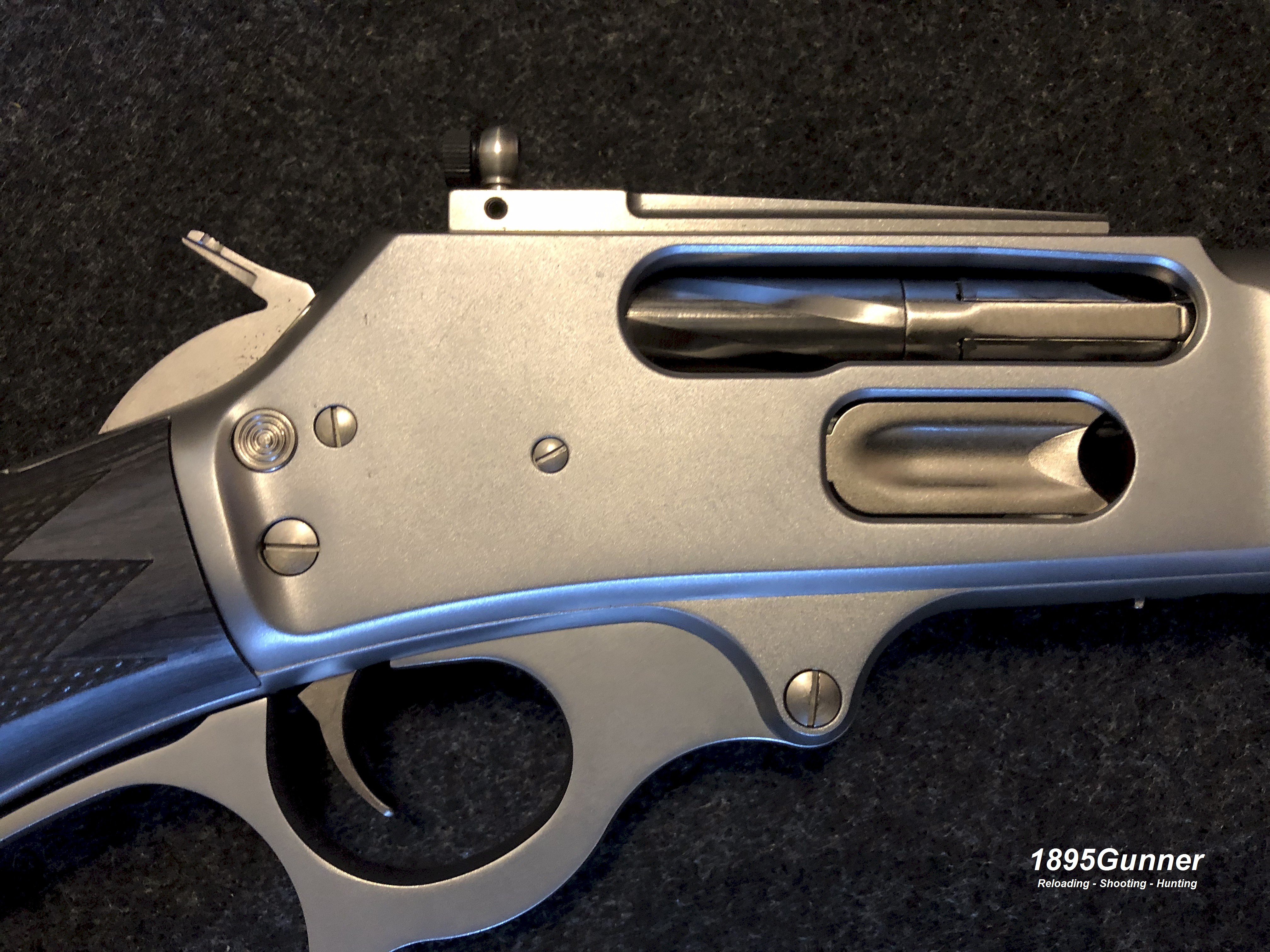 The Ruger-built Marlin 1895 Trapper Matching Satin-Stainless Loading Gate