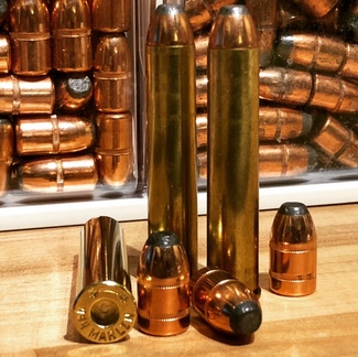 Some 444 Marlin Components on the Author's Reloading Bench